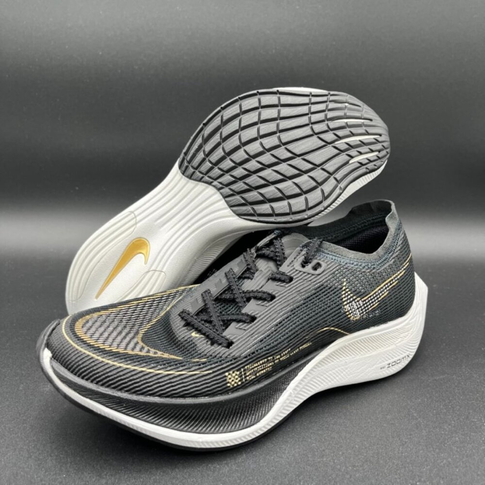 Nike Zoomx Vaporfly Next% Black White Metallic Gold CU4123-001 Women's Size 7